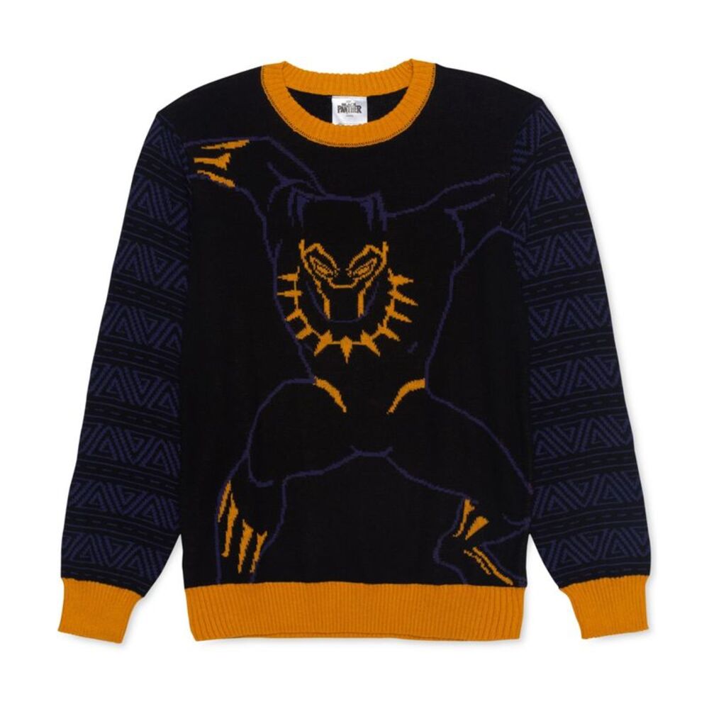 Jem Mens Black Panther Pullover Sweater, Black, M, DM